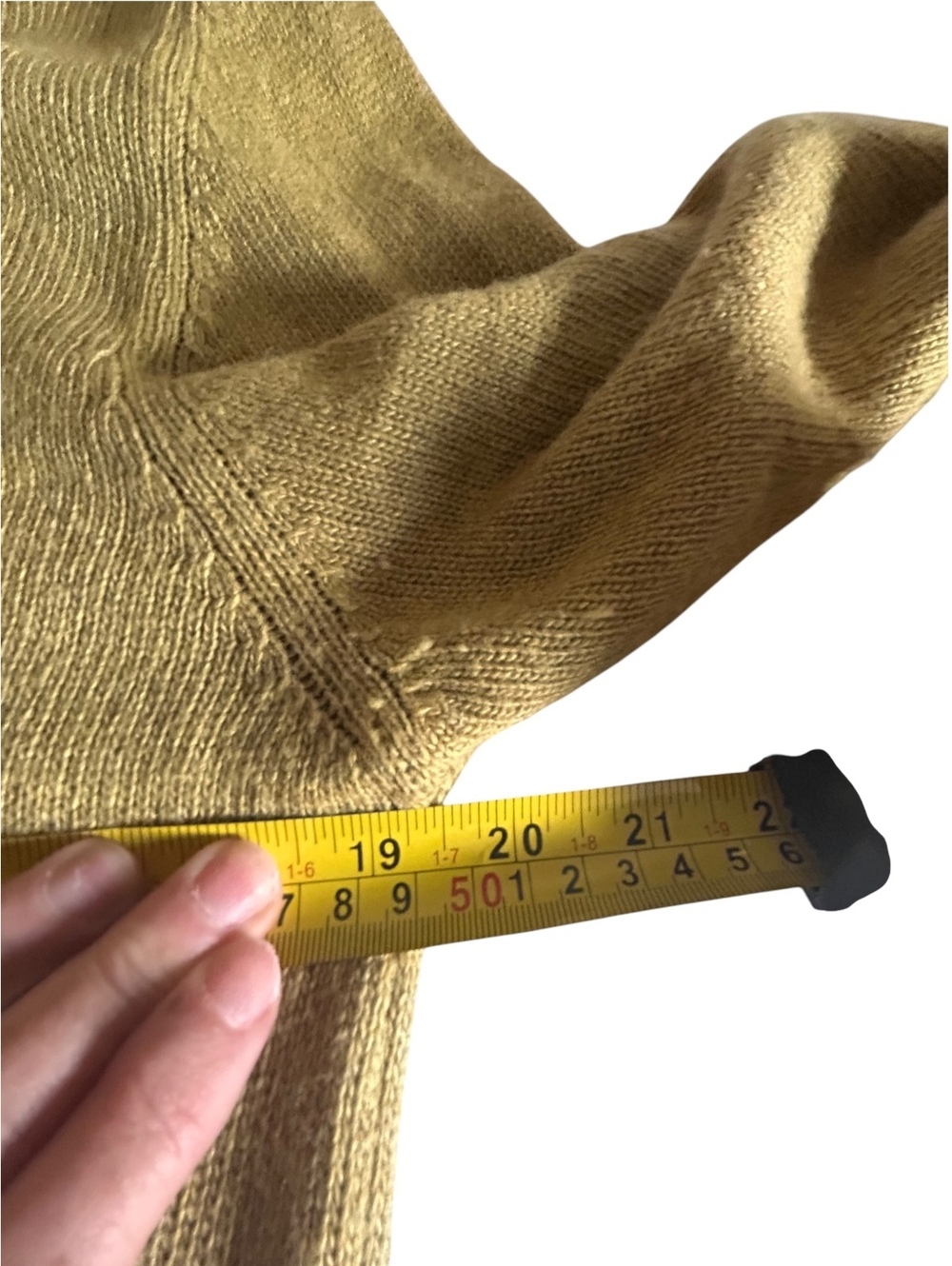 Elsamanda Italian Wool Cashmere Blend Mustard Cowl Neck Midi Dress M - Picture 6 of 7